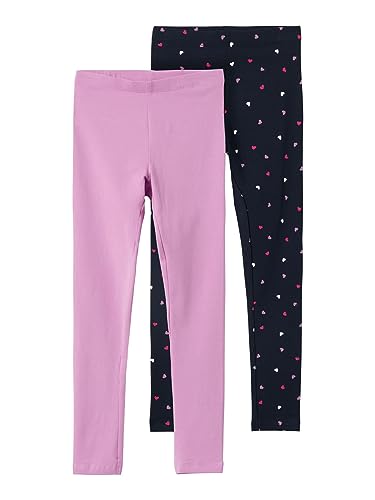 NAME IT Mädchen Nkfvivian 2p AOP Noos Leggings, Violet Tulle, 98-104 EU