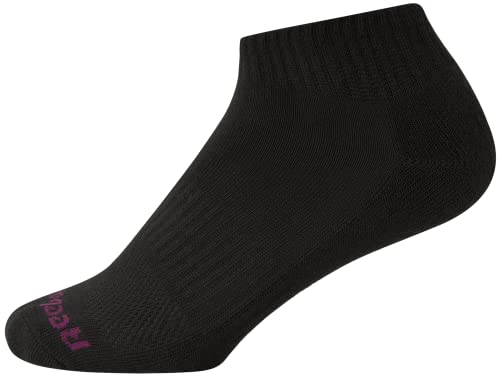 Image of Reebok Womens Quarter Socks Moisture Wicking Cushioned Ankle Socks, 12 Pack | Stretch Performance Fabric, Cushioned Heel & Toe, Secure Arch Support, Quarter Cut, Shoe Size 4-10