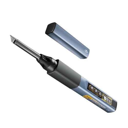 Generic OLEDディスプレイ付き高速加熱75Wコードレスはんだごてキット、デジタルマルチメーターテストリード、800mAhバッテリー、オートスリープ、温度調節可能、SMD作業用2-in-1ポータブルはんだごてキット (ネイビーブルー)