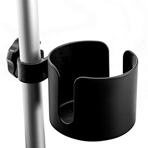 BodyHealt Adjustable Cup Holder - Black - for Any Kind of Strollers, Walkers, Wheelchairs, Rollator & Knee Scooters Universal Drinking Cup Holder, Bottle Holder, No Screws Required - Thumbnail 3