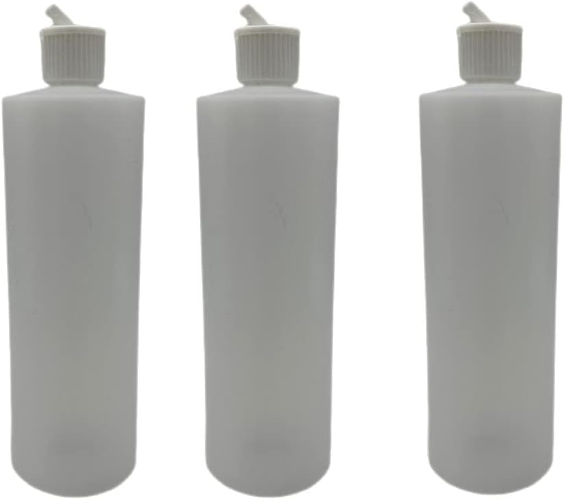 Natural Farms 8 oz Plastic Flip Top Pour Spout Bottles - 3 Pack - for Essential Oils, Perfumes, Lotions