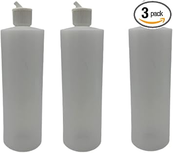 Natural Farms 8 oz Plastic Flip Top Pour Spout Bottles - 3 Pack - for Essential Oils, Perfumes, Lotions