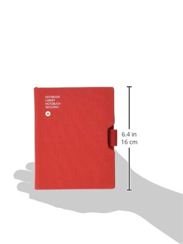 Caran D'Ache Carnet Office A6 Bleu Tissu - 192 Pages Lignées, Housse Tissu Élégante Avec Marque-Page Et Porte-Cartes
