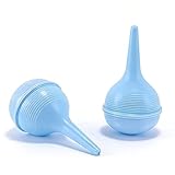 JEYER 2 PCS Poire Lavement Oreilles, Poire Oreille, Poir6e de Nettoyage D'oreille Doux, Seringue oreille Utiliser pour Nettoyage, Sac Tissé Poir6e Effilée (Bleu Clair 60 ML)