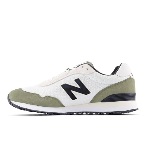 New Balance Herren 515 V3 Classic Sneaker, White/Dark Olivine, 45 EU