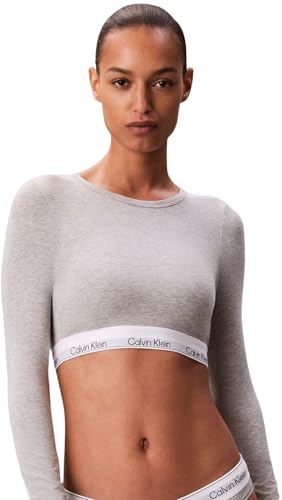 Calvin Klein Lightly Lined Bralette 000Qf7586E, Grey (Grey Heather), XS para Mujer