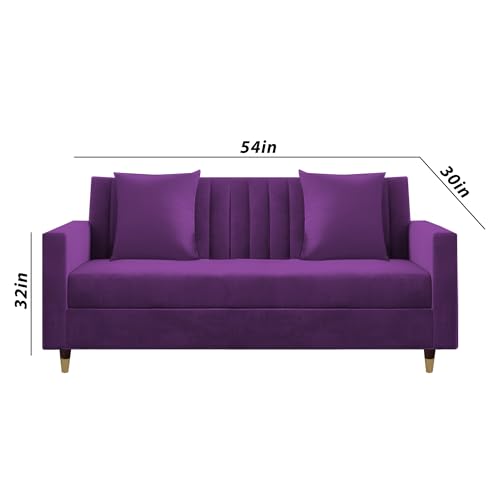 Image of Casaliving Garcia 3+2 Seater Sofa Set for Living Room (Purple Colour) Premium Fabric Sofa
