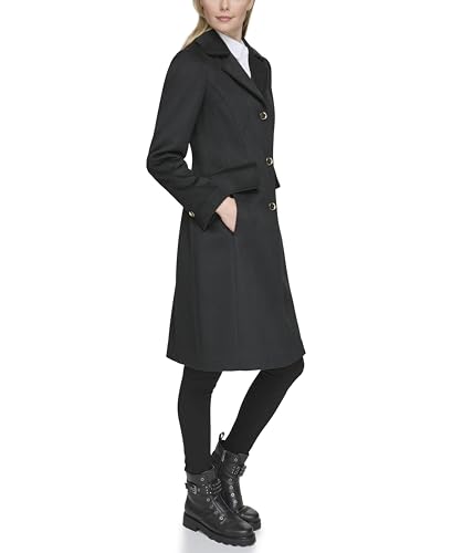 KARL LAGERFELD Women's Luxe Twill Classic Stitch Coat3