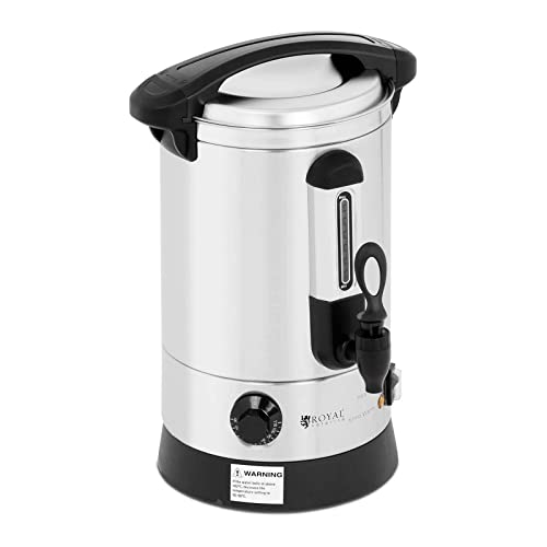Royal Catering RC-WBDW6 Glühweinkocher 6 5 L doppelwandig 1500 W Edelstahl Heißgetränkeautomat Füllstandanzeige Teemaschine Glühweintopf Glühweinkessel Heißgetränkespender Wasserkocher
