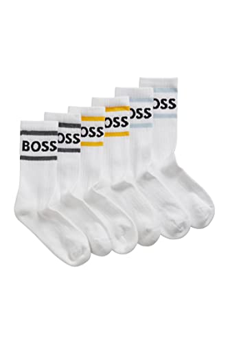 BOSS Uomo 3P Rib Stripe CC Calzini, Natural101