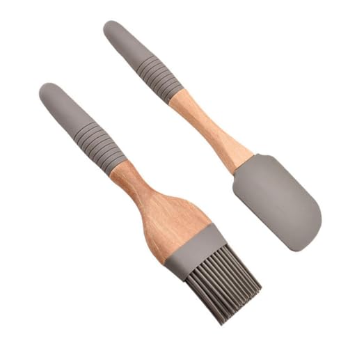 POPETPOP Grill Brush Baking Scraper Silicone Oil Brush Easy to Clean for Pastry Baking Comfortable Long Handle