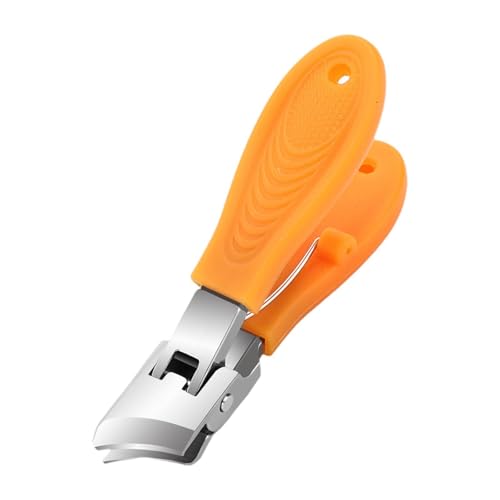 Almencla 斜め足の爪切り、ネイルトリマー、高耐久、使いやすい広い開口部の爪切り、高齢者の厚い陥入爪用, オレンジ