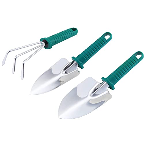 eROOSY Gartenwerkzeug, Gartengeräte Gartenwerkzeug Set aus Edelstahl Gartenarbeit Set mit Koffer, Geschenk für Gartenliebhaber (Grün)