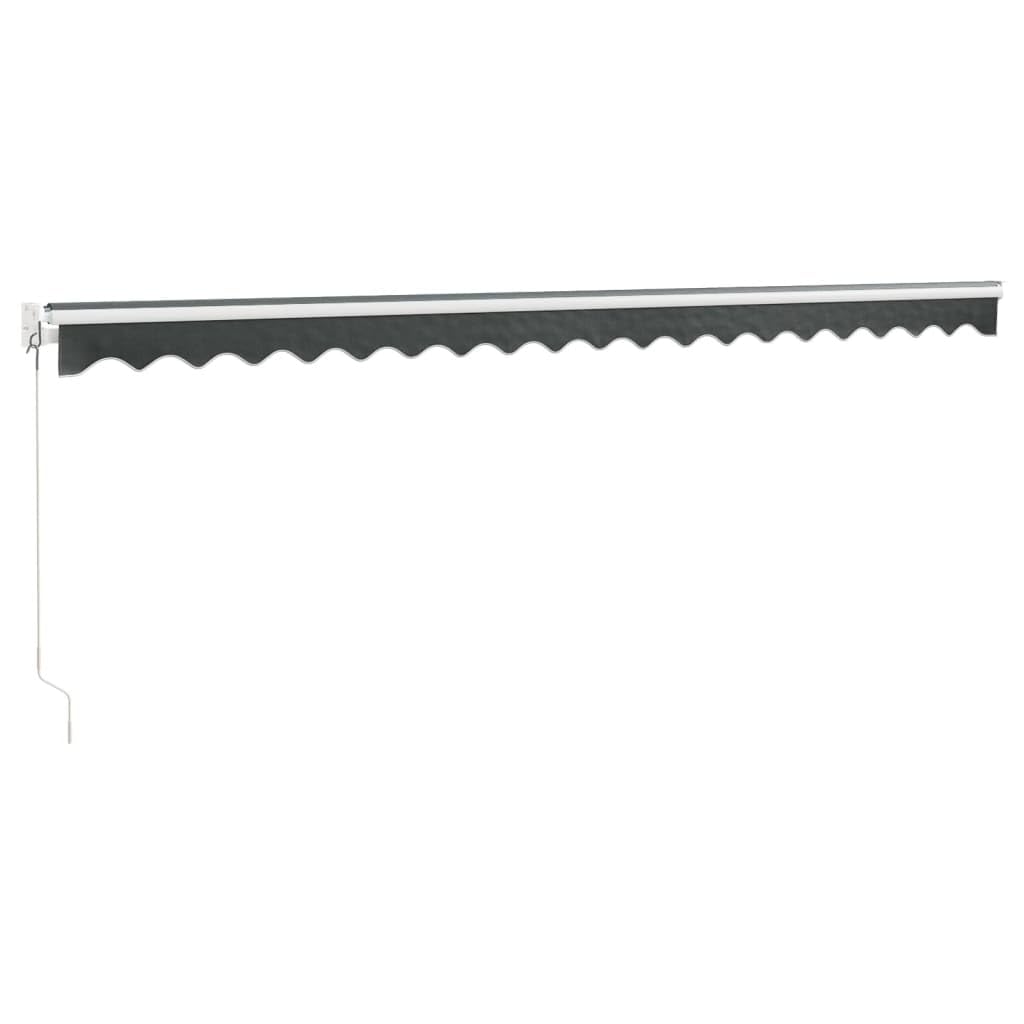 Markise Einziehbar Anthrazit 5x3 m Stoff und Aluminium, Sichtschutz Balkon, Balkon Markise, Seitenmarkise, Klemmmarkise, Sonnenvorhang, Balkonmarkisen - 3154440