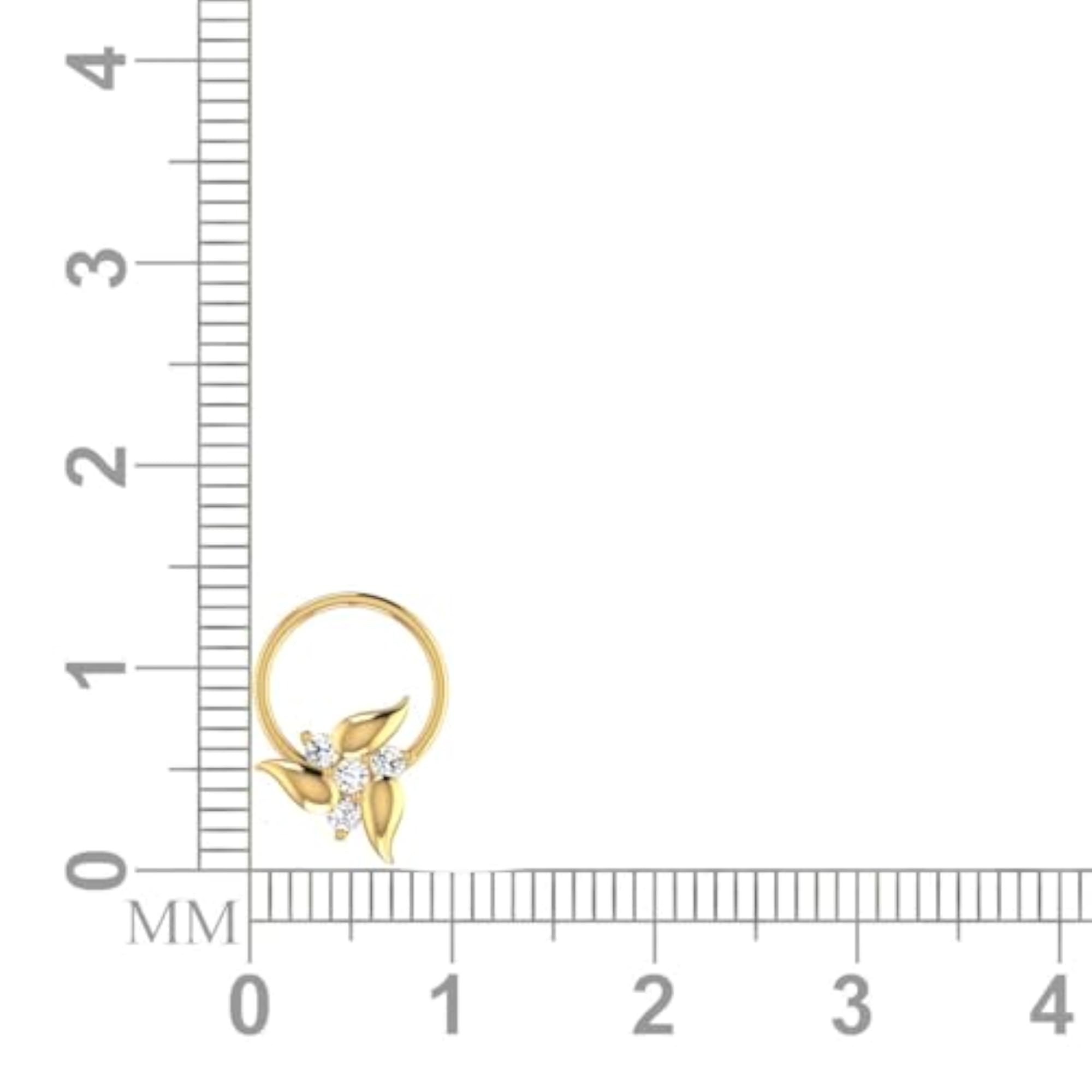 9K Yellow Gold Stud Nosering, Hallmarked