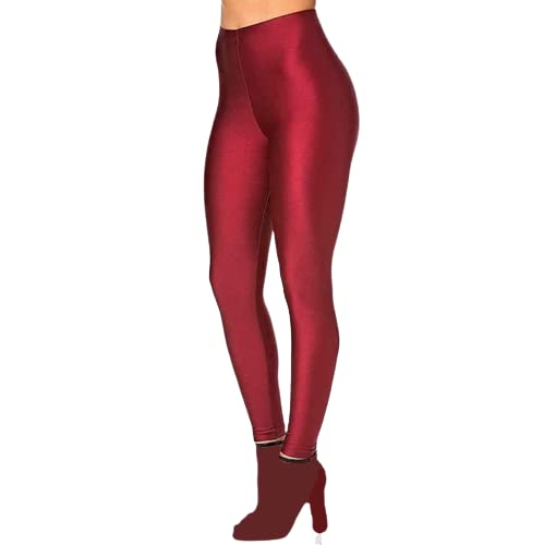 Image of Cron New Trend Shiny Churidar Leggings for Women and Girls (Pack of 1) CRN-20 (XXXL, Maroon)