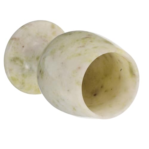 ABOOFAN Calice en Jade Bleu Lantian 52x85 Mm – Coupe Médiévale en Pierre Naturelle, Gobelet Vintage pour Liqueur et Whisky, Verre à Vin Isolant pour Cérémonie et Décoration Intérieure