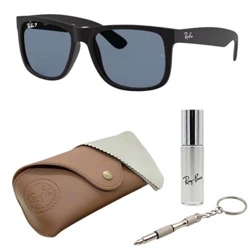 Image of Ray-Ban RB4165 JUSTIN CLASSIC Square Shaped Sunglasses for Men with Official RAYBAN Eyewear Kit