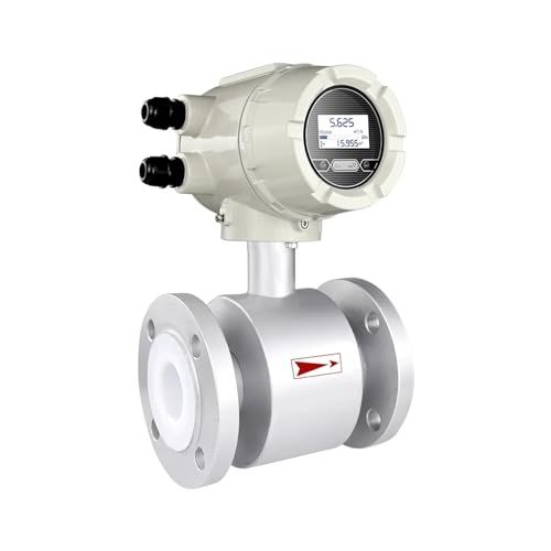 Caudalimetro Agua, Medidor de flujo electromagnético for jugo, leche, cerveza, aguas residuales, medidor de flujo electrónico integrado, 4-20 mA, 0,5% de alta precisión(DN20)