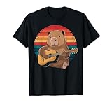 Photo Gallery capybara suonare chitarra vintage chitarra retrò rock guitarist maglietta Photo Gallery capybara suonare chitarra vintage chitarra retrò rock guitarist maglietta