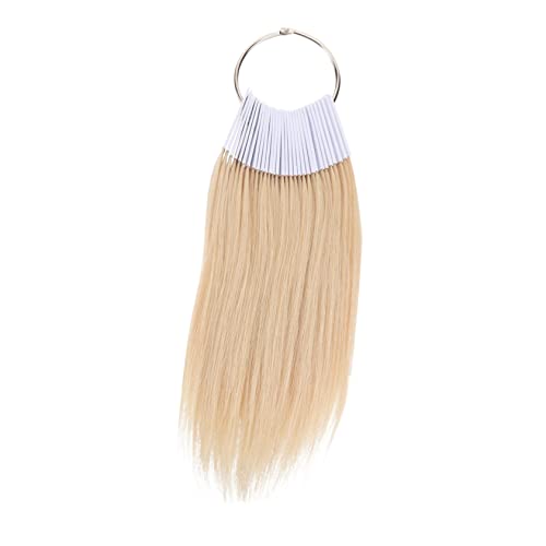 BESTYASH 30 piezas Muestras de Cabello Natural para Entrenamiento de Peinados Mechones Reales con Anillo PVC Blanco Reutilizables y Fáciles de Teñir Rizar y Cortar para Salones y Formación