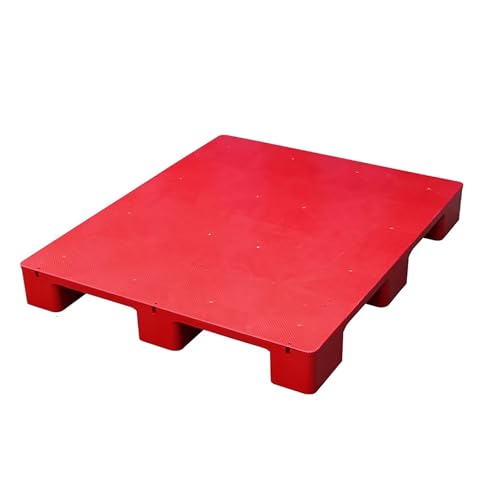 HDPE工業用パレット、プラスチックパレット、すのこベッド プラスチック、頑丈、滑り止め、耐湿性、倉庫、地下室保管、屋外使用、フォークリフト対応(Red,120x100x14cm)