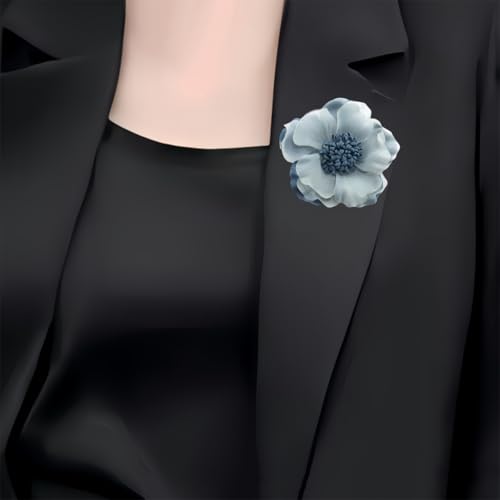 Image of Large Red Rose Flower Brooches Pins for Women Dainty Satin Fabric Brooches Big Camellia Flower Brooch Wedding Party Clothing Pin Accessory Jewelry