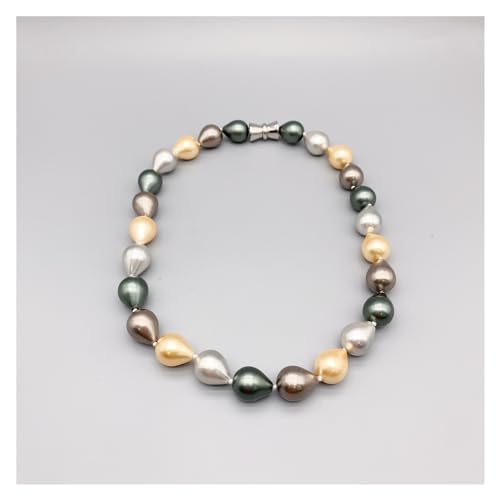 Aqxyxsw Multicolor Tear Drop Shell Naszyjnik z pereł dla kobiet Zielony Prosty Elegancki Casual Naszyjnik z masy perłowej lingli