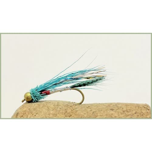 Rolled Muddler Trout Flies, 6 x Blue Rolled Muddler, Size choice, Fishing Flies (8)