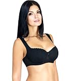 WWOH 518 105 D Black Balconett BH für Damen Halbschale Push up Bügel