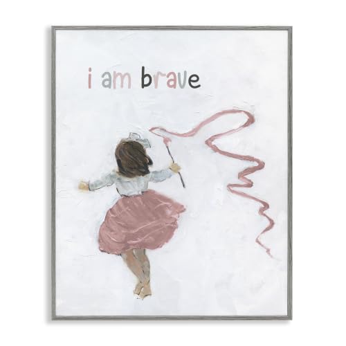 Brave Child Running Playing Painting, 16 x 20 Inch Framed Giclée Print