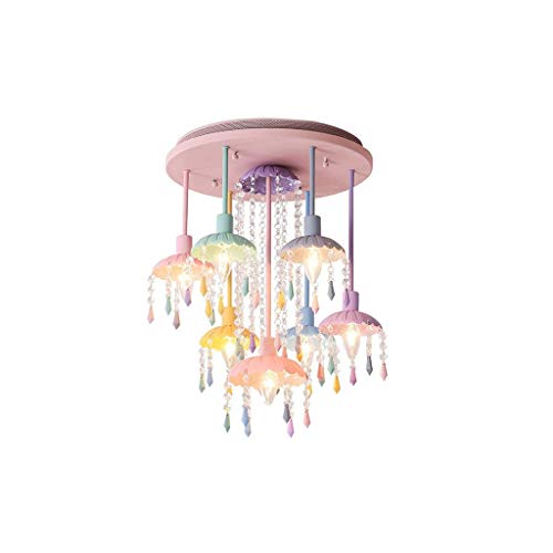 Preisvergleich Produktbild JYDQM Kinder Schlafzimmer Kronleuchter Romantisches Mädchen Prinzessin Pink Crystal Light Kreative Wohnzimmer Kerzenlicht Deckenleuchte