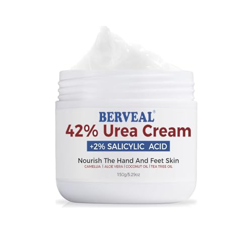 BERVEAL Urea Cream with 2% Salicylic Acid Foot Cream for Dry Cracked Heels, Heel Care Cream 5.29 Oz (Pack of 1)