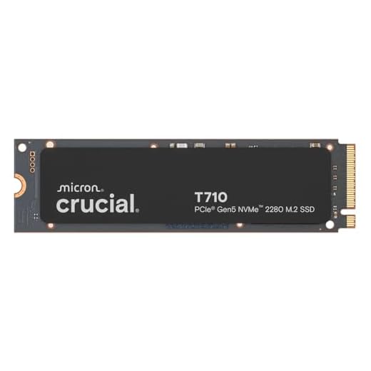 Crucial T710 1TB Gen5 NVMe SSD, Up to 14,900 MB/s, PCIe 5.0 M.2 2280, Internal Solid State Drive, Compatible with Laptop, Desktop, +Acronis Software - CT1000T710SSD8-01