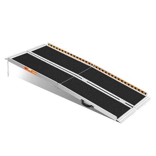 FACHNUO TOOL Wheelchair Ramp 5ft/153 Anti-Slip Aluminum Folding Portable Ramp for Home 362KG Capacity