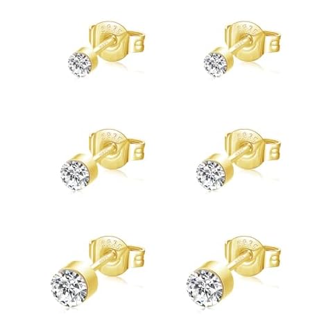 GULICX Silver Cubic Zirconia Stud Earrings Set Cover