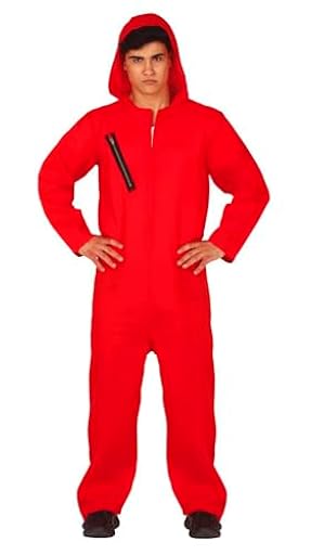 FIESTAS GUIRCA | Disfraz de Convicto Adulto (48-50/M) - Capucha y Mono - Disfraces de Prisionero y Ladrón para Halloween, Carnaval y Fiestas de Cine - Ideal para Adultos - Rojo | Ya disponible en tu tienda friki favorita! En mundofriki.es!