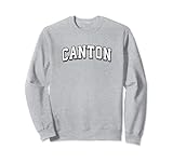 8.5 oz, Klassisch geschnitten Canton Illinois Vintage Athletic Sports Druck, Schwarz / Weiß Sweatshirt