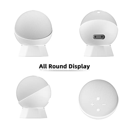 Soporte para Amazon Echo Dot 4 anticaídas base estable de escritorio blanca sin dañar la pared 3