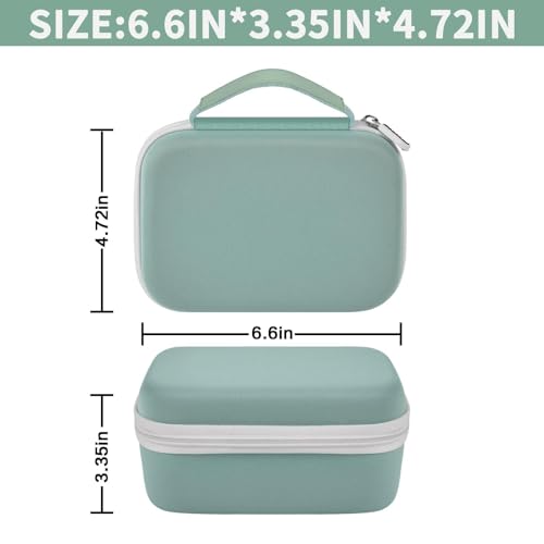 Image of Boobowl Hard Case for Phomemo M110 /M110S Label Maker, Case Only | Organized Label Roll Storage, Mesh Pocket for Charging Cable, Home Office Inventory, Small Business - Green