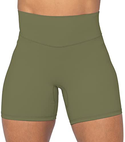 Image of Sunzel Women's No Front Seam High Waisted Biker Shorts for Yoga Workout | 5-inch inseam, high waisted, smooth no front seam, buttery soft, compression fit, close fit, for yoga and workouts