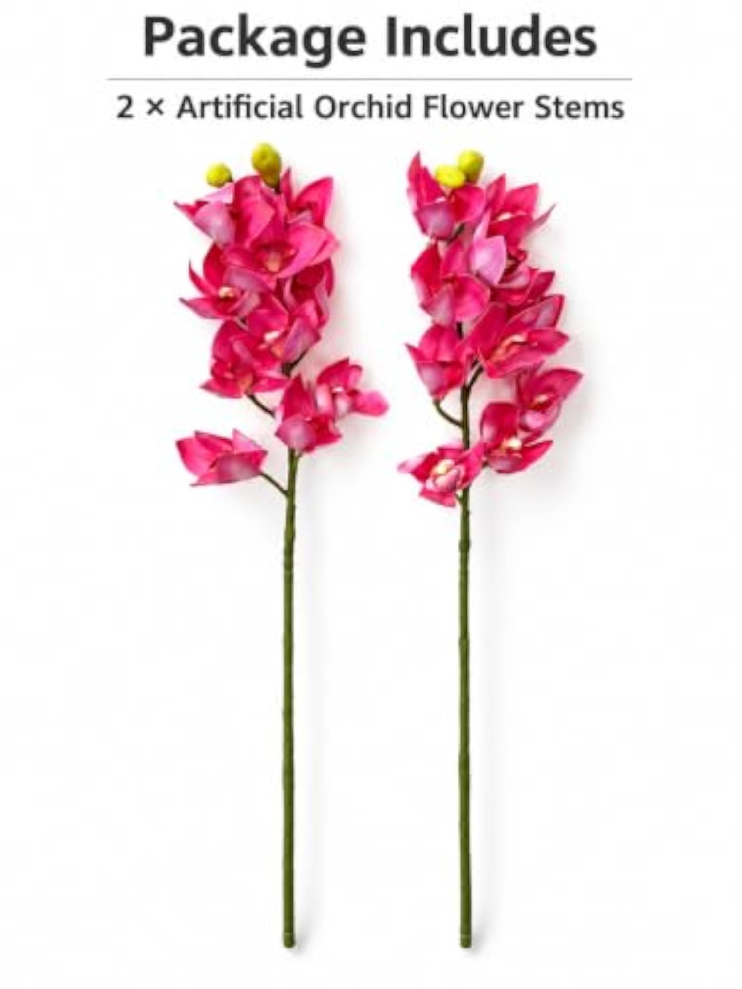 Pink Orchid Flower Stems, Pack of 2, Artificial Decor