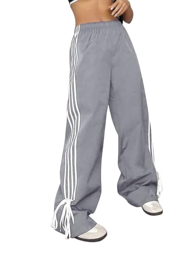 Image of Elasticated Sporty Women Cargo Track Pant with Side Stripes