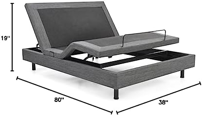 Adjustable Comfort Posture+ Adjustable Bed Base with Massage, Wireless Remote, and USB Ports, Twin XL, Black