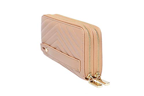 Image of Daisy Rose Dual Zipper Phone Clutch and Wallet for Women - RFID Blocking, PU Vegan Leather Multi-Card Organizer