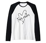 fur mom love heart paw print pet mama dog cat festa della mamma maglia con maniche raglan
