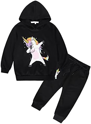 Baby Girls Sweatsuit Toddler Kids 2 Pieces Long Sleeves Hoodie Top + Pants Tracksuit Outfit Set