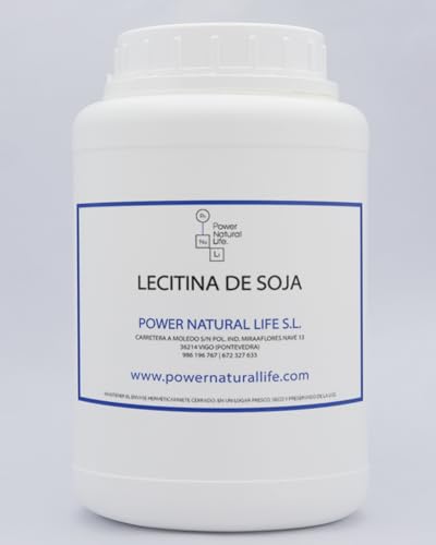 Lecitina de soja en polvo E-322 Power Natural Life | Sin GMO, apta para veganos | Grado alimentario | Envase de 1 kg