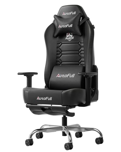 AutoFull C3 Gaming Stuhl Ergonomisch | Gaming Chair mit 2D-Armlehnen, Fußstütze, Kopfstütze &...