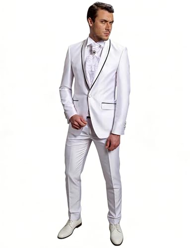 Costume Dîner Deux Pièces Slim Fit avec Châle Revers Contraste